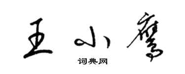 梁錦英王小鷹草書個性簽名怎么寫