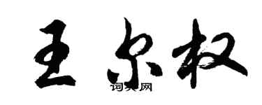 胡問遂王爾權行書個性簽名怎么寫