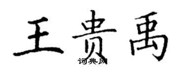 丁謙王貴禹楷書個性簽名怎么寫