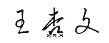 駱恆光王杏文草書個性簽名怎么寫
