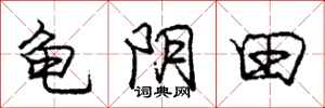 龐中華龜陰田行書怎么寫