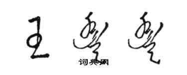 駱恆光王豐豐草書個性簽名怎么寫