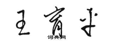 駱恆光王育平草書個性簽名怎么寫