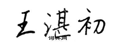 王正良王湛初行書個性簽名怎么寫