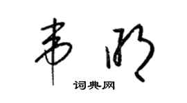 梁錦英韋明草書個性簽名怎么寫