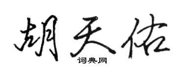 駱恆光胡天佑行書個性簽名怎么寫