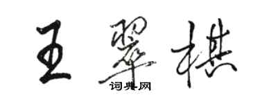 駱恆光王翠棋行書個性簽名怎么寫