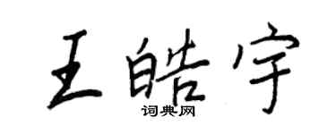 王正良王皓宇行書個性簽名怎么寫