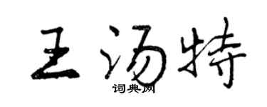 曾慶福王湯特行書個性簽名怎么寫