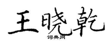丁謙王曉乾楷書個性簽名怎么寫