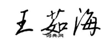 王正良王茹海行書個性簽名怎么寫