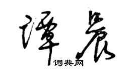 曾慶福譚晨草書個性簽名怎么寫