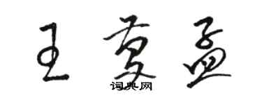 駱恆光王慶孟草書個性簽名怎么寫