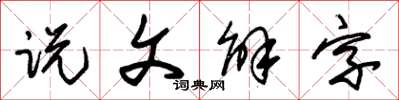 朱錫榮說文解字草書怎么寫