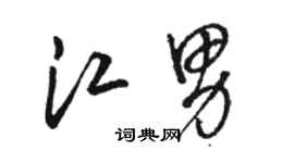 駱恆光江男草書個性簽名怎么寫