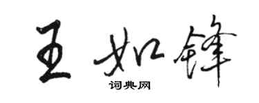 駱恆光王如鋒行書個性簽名怎么寫