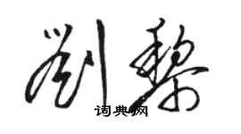 駱恆光劉黎草書個性簽名怎么寫