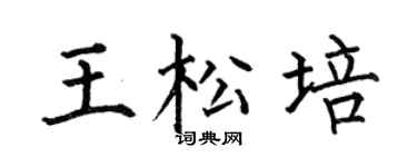 何伯昌王松培楷書個性簽名怎么寫