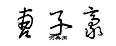 曾慶福曹子豪草書個性簽名怎么寫