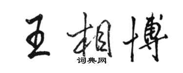 駱恆光王相博行書個性簽名怎么寫