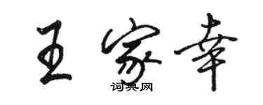 駱恆光王家幸行書個性簽名怎么寫