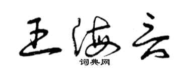 曾慶福王海言草書個性簽名怎么寫