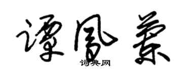 朱錫榮譚鳳蘭草書個性簽名怎么寫