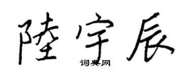 王正良陸宇辰行書個性簽名怎么寫