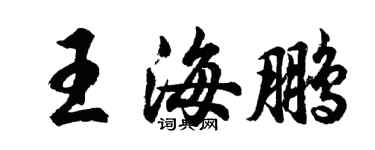 胡問遂王海鵬行書個性簽名怎么寫