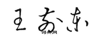 駱恆光王前東草書個性簽名怎么寫