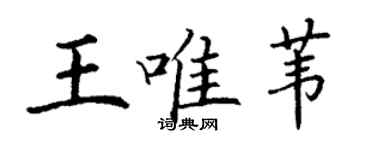 丁謙王唯葦楷書個性簽名怎么寫