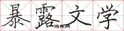 駱恆光暴露文學楷書怎么寫