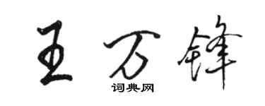 駱恆光王萬鋒行書個性簽名怎么寫