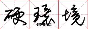 朱錫榮硬環境草書怎么寫