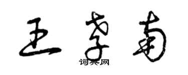 曾慶福王孝南草書個性簽名怎么寫