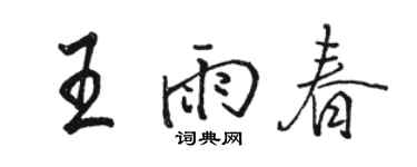 駱恆光王雨春行書個性簽名怎么寫
