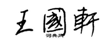 王正良王國軒行書個性簽名怎么寫