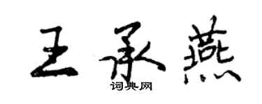 曾慶福王承燕行書個性簽名怎么寫