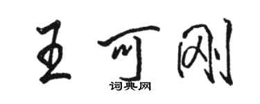 駱恆光王可剛行書個性簽名怎么寫