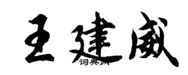 胡問遂王建威行書個性簽名怎么寫