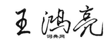 駱恆光王鴻亮行書個性簽名怎么寫