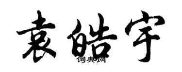胡問遂袁皓宇行書個性簽名怎么寫