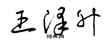 曾慶福王澤升草書個性簽名怎么寫