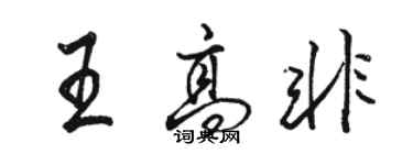 駱恆光王高非行書個性簽名怎么寫