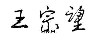 曾慶福王宗望行書個性簽名怎么寫