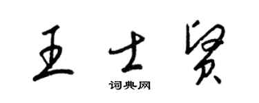 梁錦英王士賢草書個性簽名怎么寫