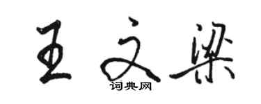 駱恆光王文梁行書個性簽名怎么寫