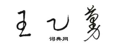 駱恆光王乙蔓草書個性簽名怎么寫