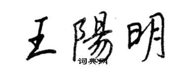 王正良王陽明行書個性簽名怎么寫