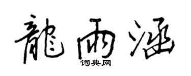 王正良龍雨涵行書個性簽名怎么寫